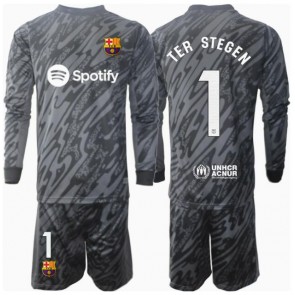 Barcelona Ter Stegen #1 Brankářské Dětské Alternativní dres komplet 2024-25 Dlouhý Rukáv (+ trenýrky)